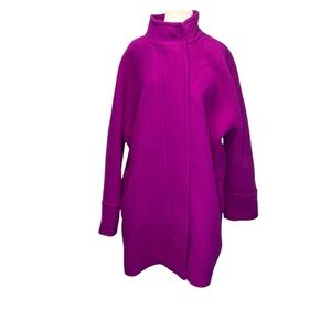 J. Crew City Coat Bright Plum Fuschia Pink Sz 20 Wool Blend